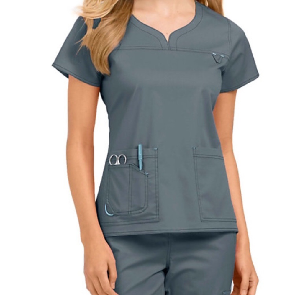 Medcouture Steel Color- Scrub Top NWT